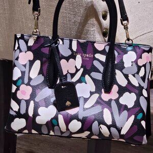 Kate Spade Floral Tote – New York – Abstract Print – Gold Hardware